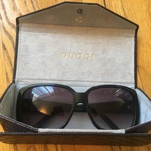 Black GUCCI Sunglasses Rectangle Lens GG3161/S